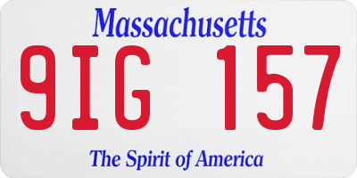 MA license plate 9IG157