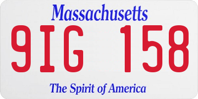 MA license plate 9IG158