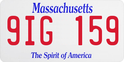 MA license plate 9IG159