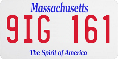 MA license plate 9IG161