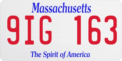 MA license plate 9IG163