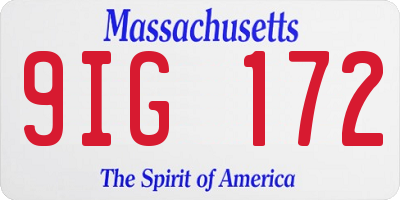 MA license plate 9IG172