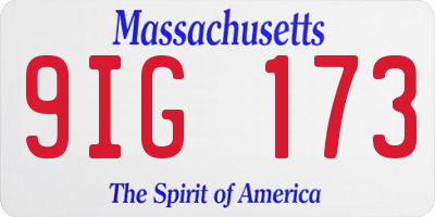 MA license plate 9IG173