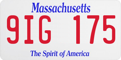 MA license plate 9IG175