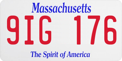 MA license plate 9IG176