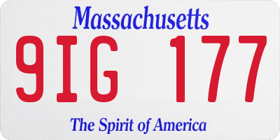 MA license plate 9IG177