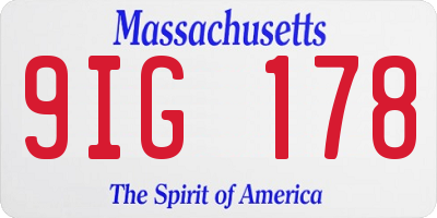 MA license plate 9IG178