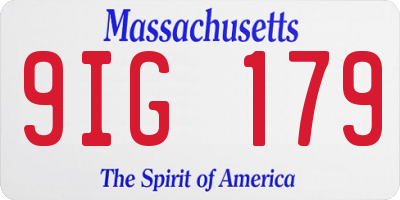 MA license plate 9IG179