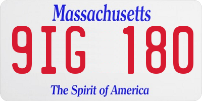 MA license plate 9IG180