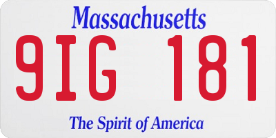 MA license plate 9IG181
