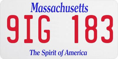 MA license plate 9IG183