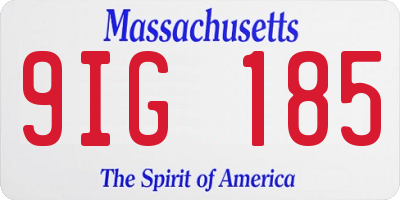 MA license plate 9IG185