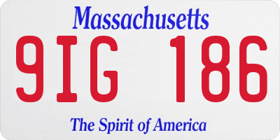 MA license plate 9IG186