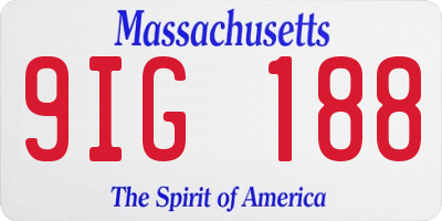MA license plate 9IG188
