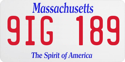 MA license plate 9IG189