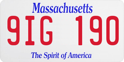 MA license plate 9IG190