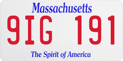 MA license plate 9IG191