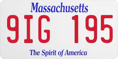 MA license plate 9IG195