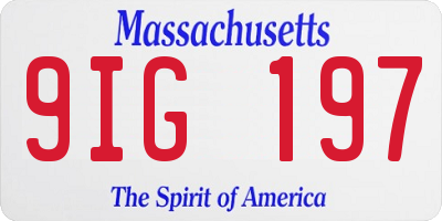 MA license plate 9IG197