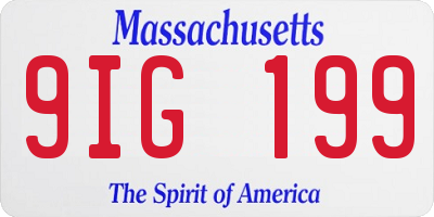 MA license plate 9IG199