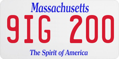 MA license plate 9IG200