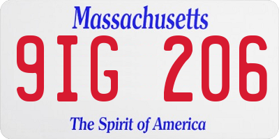 MA license plate 9IG206