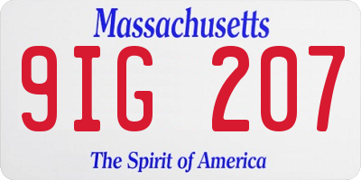 MA license plate 9IG207