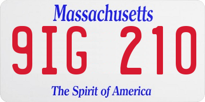 MA license plate 9IG210