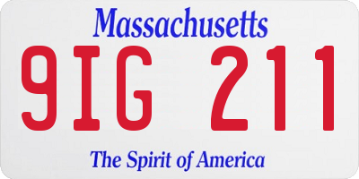 MA license plate 9IG211