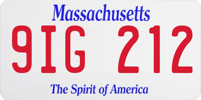 MA license plate 9IG212