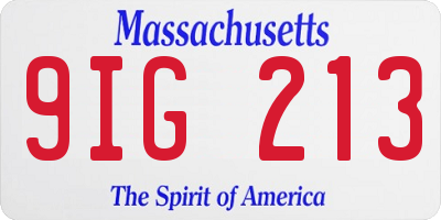 MA license plate 9IG213