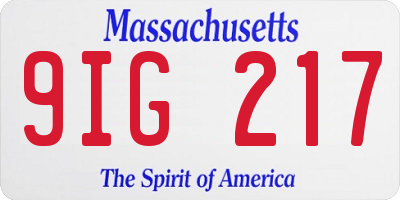 MA license plate 9IG217