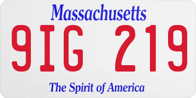 MA license plate 9IG219
