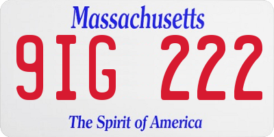 MA license plate 9IG222