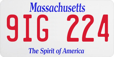MA license plate 9IG224