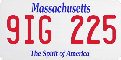 MA license plate 9IG225