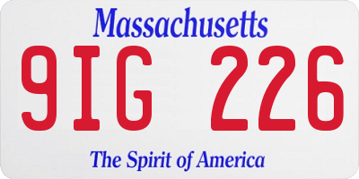 MA license plate 9IG226