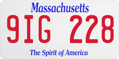 MA license plate 9IG228
