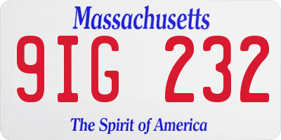 MA license plate 9IG232