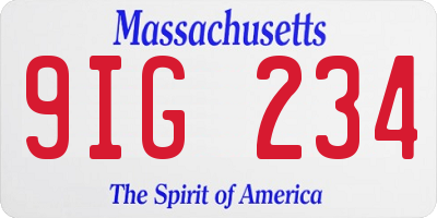 MA license plate 9IG234