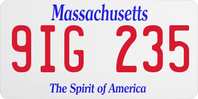 MA license plate 9IG235