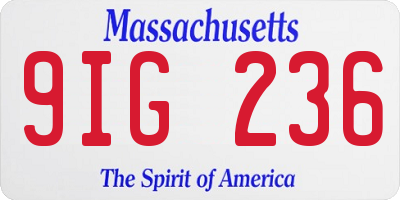 MA license plate 9IG236