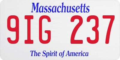 MA license plate 9IG237