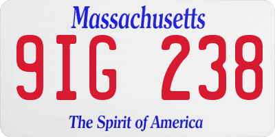 MA license plate 9IG238