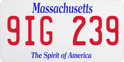 MA license plate 9IG239