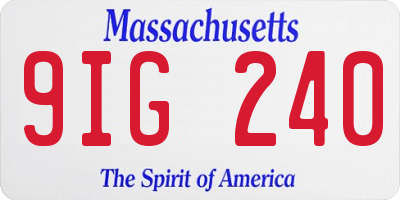 MA license plate 9IG240