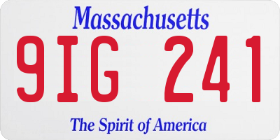 MA license plate 9IG241