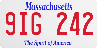 MA license plate 9IG242