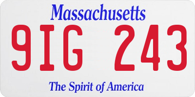 MA license plate 9IG243