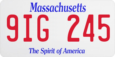 MA license plate 9IG245